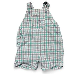 Carter's | Green and White Plaid Overalls | 6M
